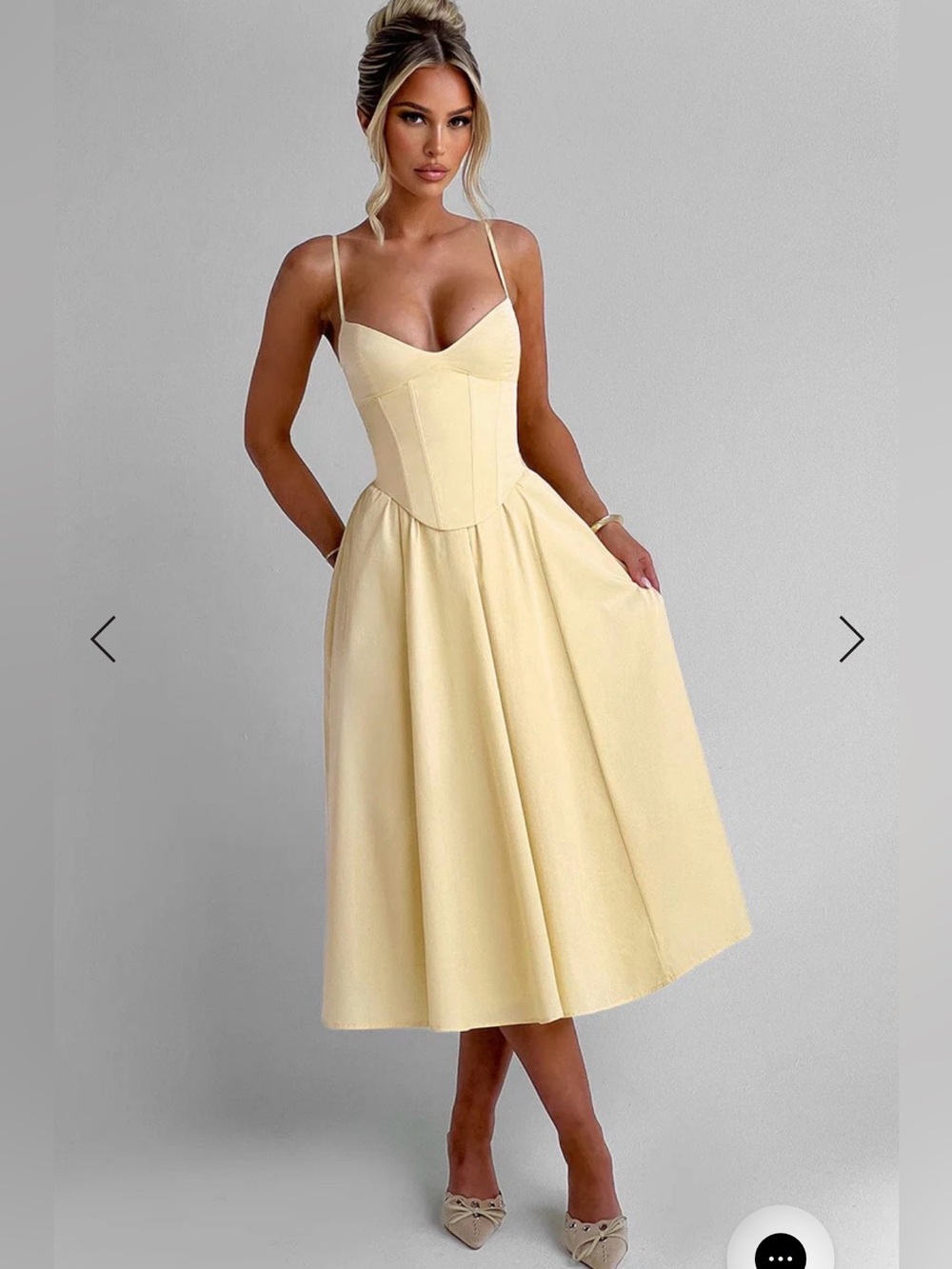 Babyboo MARIELLA MIDI DRESS - LEMON Medium NWT - Picture 1 of 7